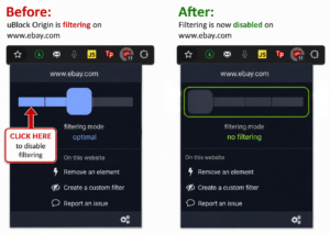 uBlock Google Chrome settings